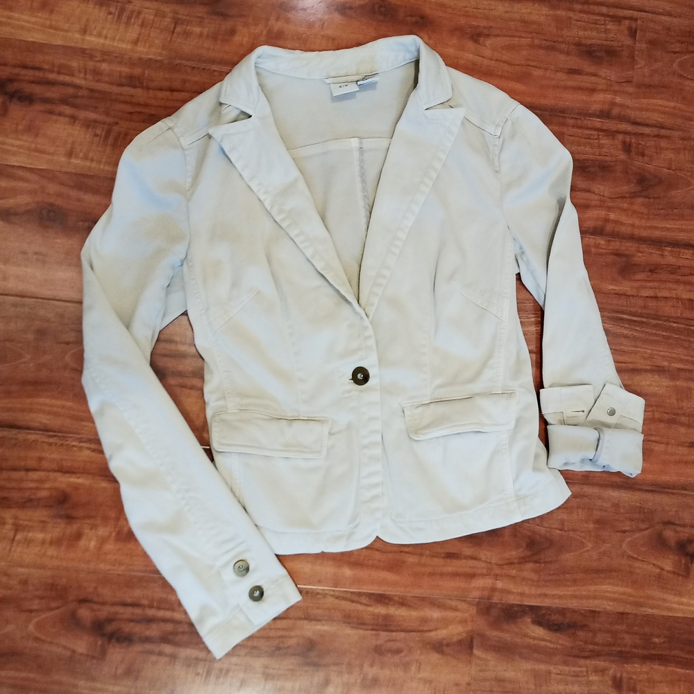 A|X Armani Exchange Light Beige Single Button Blazer, M